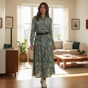 Scotch & Soda Maxi Skirt & Top 
Green White Floral Outfit